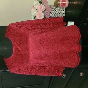 LACE TOP LINED 3/4 SLEEVES SZ Petite MED